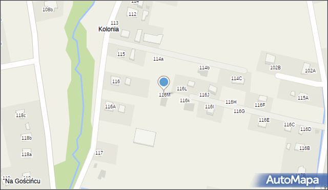 Dąbrowa, Dąbrowa, 116M, mapa Dąbrowa