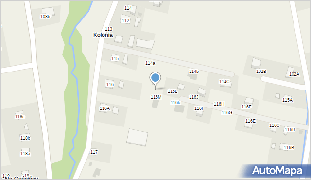 Dąbrowa, Dąbrowa, 116N, mapa Dąbrowa