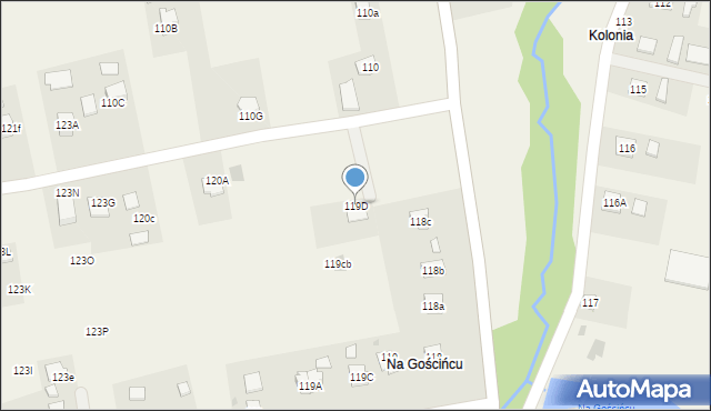 Dąbrowa, Dąbrowa, 119D, mapa Dąbrowa