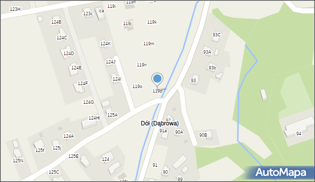 Dąbrowa, Dąbrowa, 119p, mapa Dąbrowa