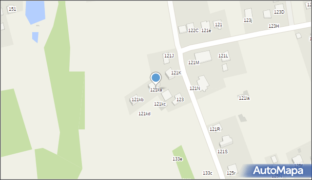 Dąbrowa, Dąbrowa, 121ka, mapa Dąbrowa