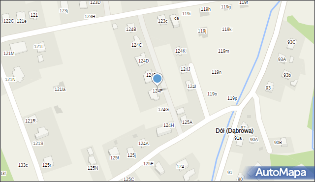 Dąbrowa, Dąbrowa, 124F, mapa Dąbrowa