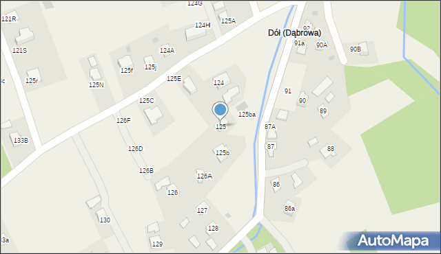 Dąbrowa, Dąbrowa, 125, mapa Dąbrowa