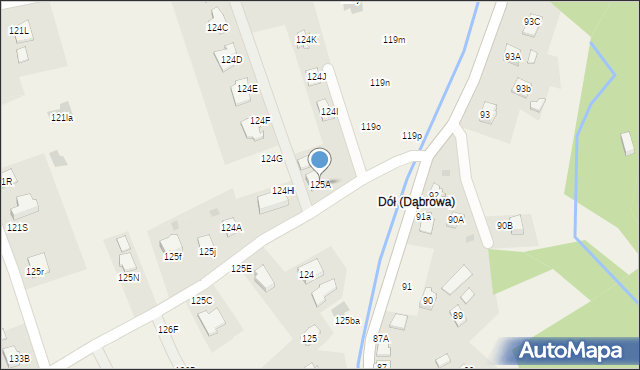 Dąbrowa, Dąbrowa, 125A, mapa Dąbrowa