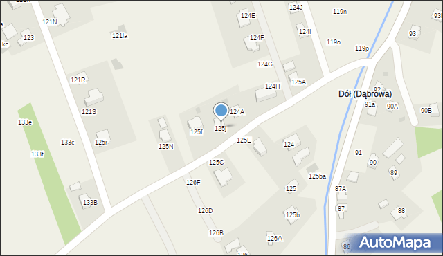 Dąbrowa, Dąbrowa, 125j, mapa Dąbrowa