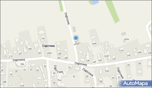 Dąbrowa, Dąbrowa, 147a, mapa Dąbrowa