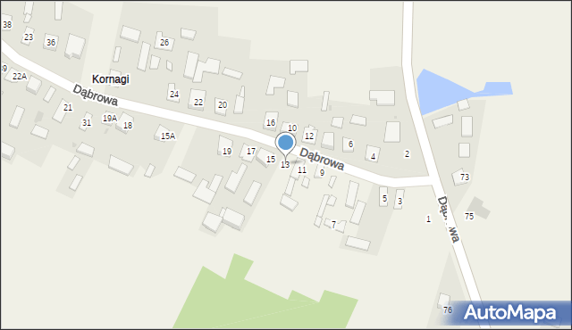 Dąbrowa, Dąbrowa, 13, mapa Dąbrowa