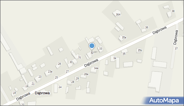 Dąbrowa, Dąbrowa, 32, mapa Dąbrowa