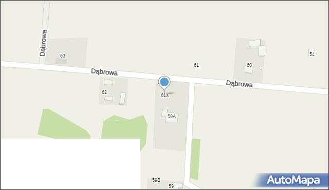 Dąbrowa, Dąbrowa, 61a, mapa Dąbrowa