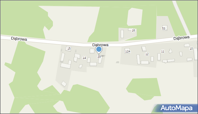 Dąbrowa, Dąbrowa, 13, mapa Dąbrowa