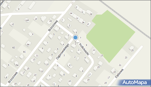 Dąbrowa, Dąbrowskiego Henryka, gen., 1, mapa Dąbrowa