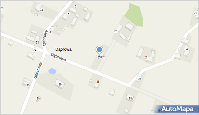 Dąbrowa, Dąbrowa, 25A, mapa Dąbrowa