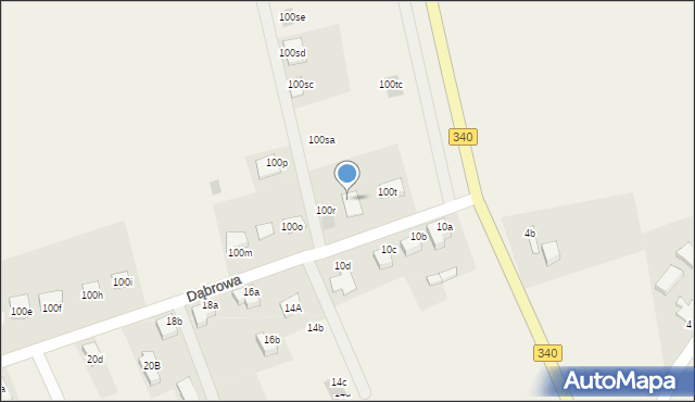Dąbrowa, Dąbrowa, 100s, mapa Dąbrowa