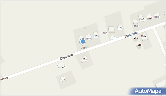 Dąbrowa, Dąbrowa, 105, mapa Dąbrowa