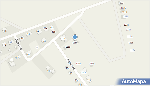 Dąbrowa, Dąbrowa, 115b, mapa Dąbrowa