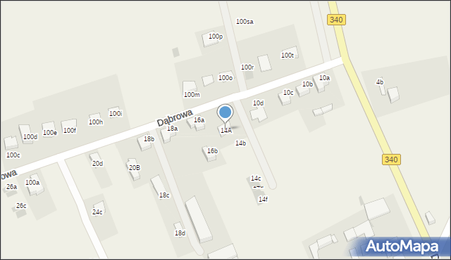 Dąbrowa, Dąbrowa, 14A, mapa Dąbrowa