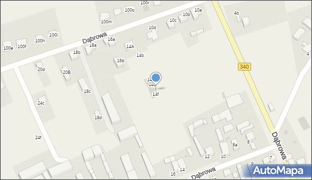 Dąbrowa, Dąbrowa, 14e, mapa Dąbrowa