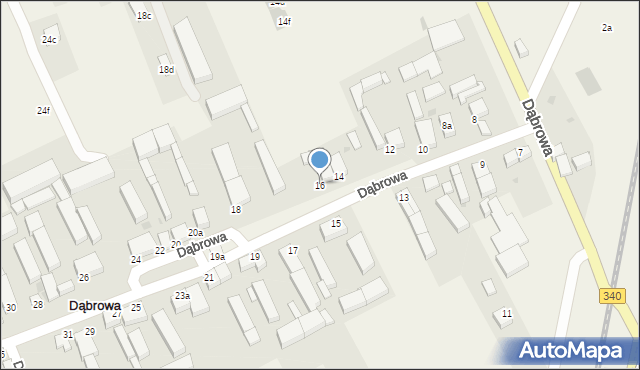Dąbrowa, Dąbrowa, 16, mapa Dąbrowa