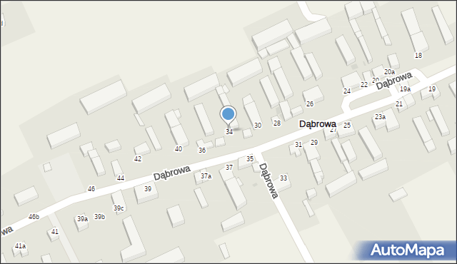 Dąbrowa, Dąbrowa, 34, mapa Dąbrowa