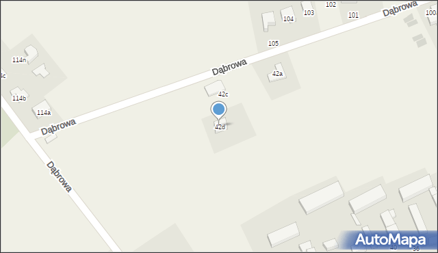 Dąbrowa, Dąbrowa, 42d, mapa Dąbrowa