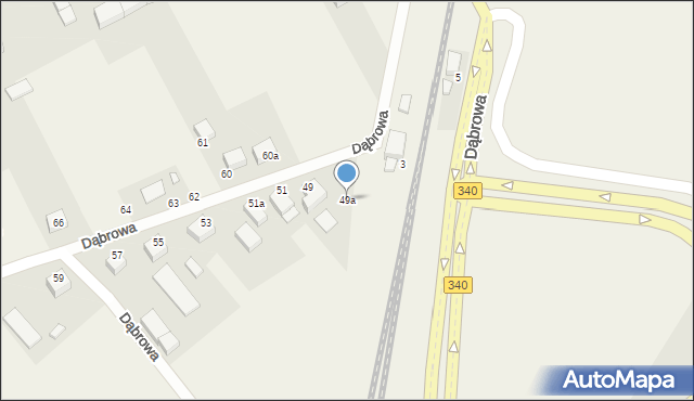 Dąbrowa, Dąbrowa, 49a, mapa Dąbrowa