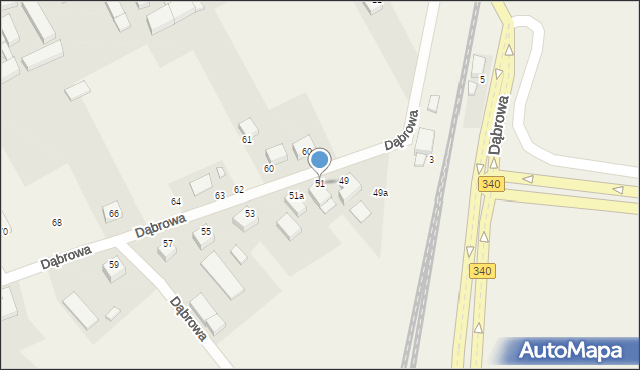 Dąbrowa, Dąbrowa, 51, mapa Dąbrowa