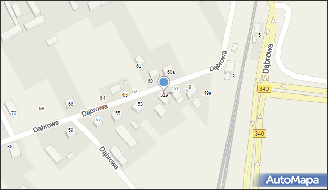 Dąbrowa, Dąbrowa, 51a, mapa Dąbrowa