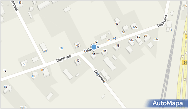 Dąbrowa, Dąbrowa, 57, mapa Dąbrowa