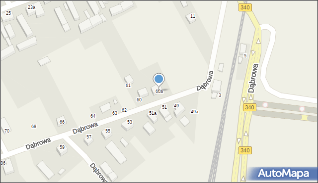 Dąbrowa, Dąbrowa, 60a, mapa Dąbrowa