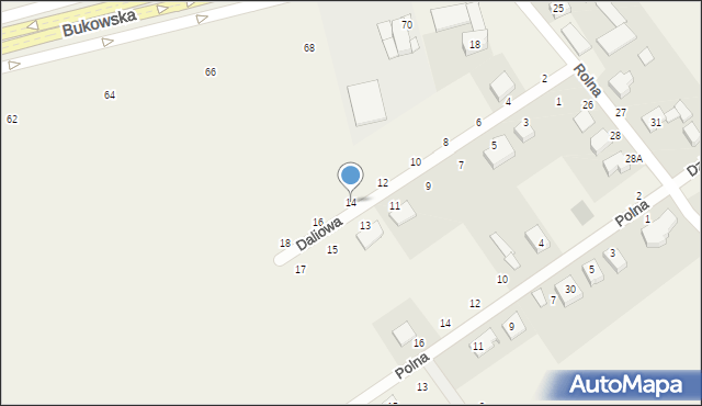 Dąbrowa, Daliowa, 14, mapa Dąbrowa