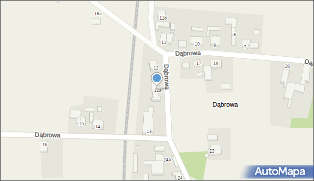 Dąbrowa, Dąbrowa, 12a, mapa Dąbrowa