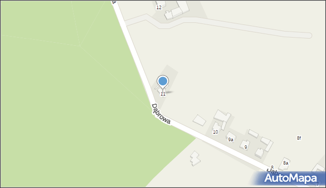 Dąbrowa, Dąbrowa, 11, mapa Dąbrowa