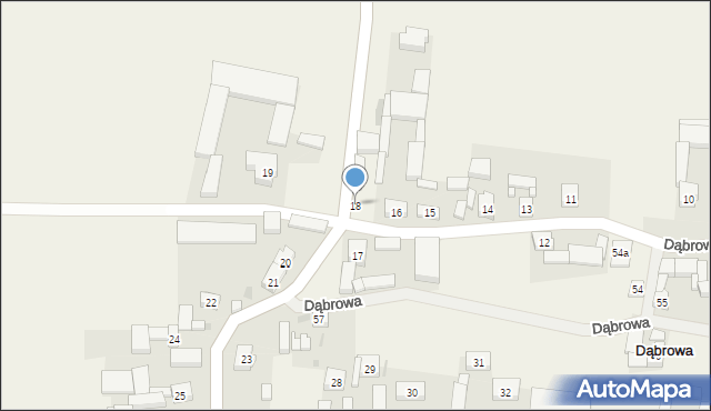 Dąbrowa, Dąbrowa, 18, mapa Dąbrowa