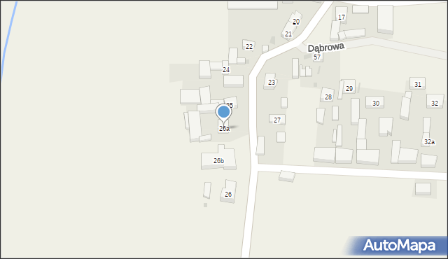 Dąbrowa, Dąbrowa, 26a, mapa Dąbrowa