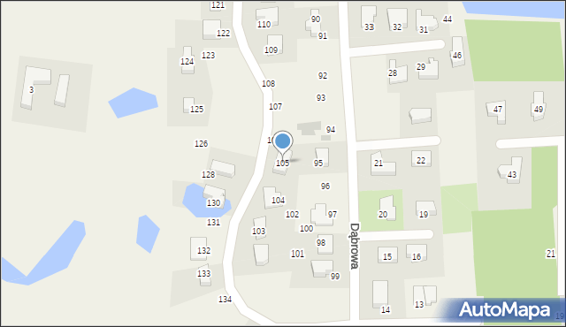 Dąbrowa, Dąbrowa, 105, mapa Dąbrowa