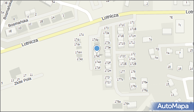 Dąbrowa, Dąbrowa, 174c, mapa Dąbrowa