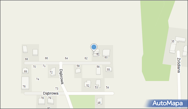 Dąbrowa, Dąbrowa, 61a, mapa Dąbrowa