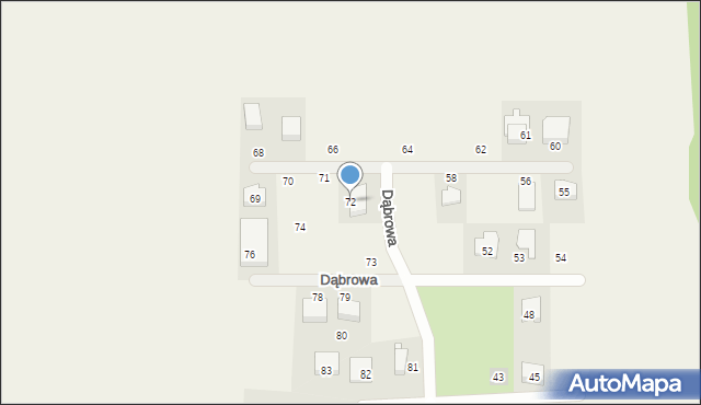 Dąbrowa, Dąbrowa, 72, mapa Dąbrowa