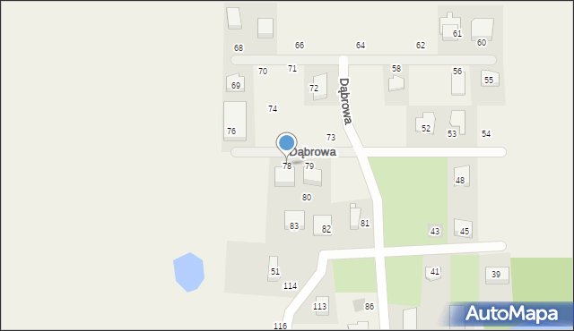 Dąbrowa, Dąbrowa, 78, mapa Dąbrowa