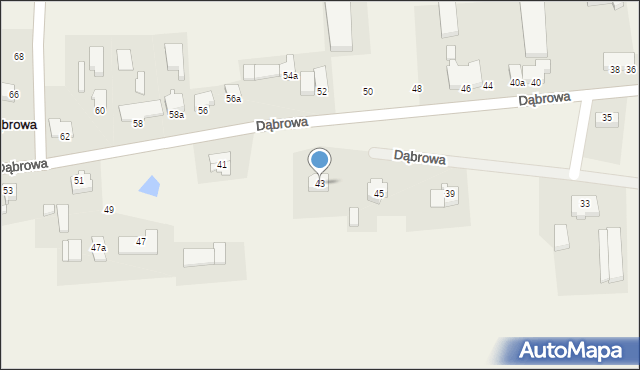 Dąbrowa, Dąbrowa, 43, mapa Dąbrowa
