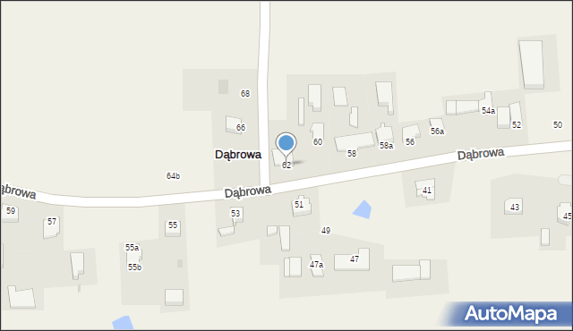 Dąbrowa, Dąbrowa, 62, mapa Dąbrowa