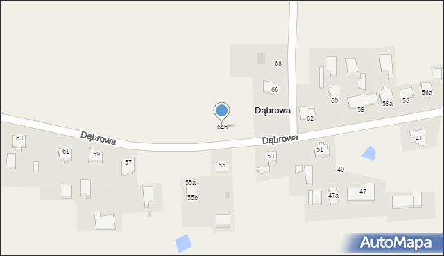 Dąbrowa, Dąbrowa, 64b, mapa Dąbrowa