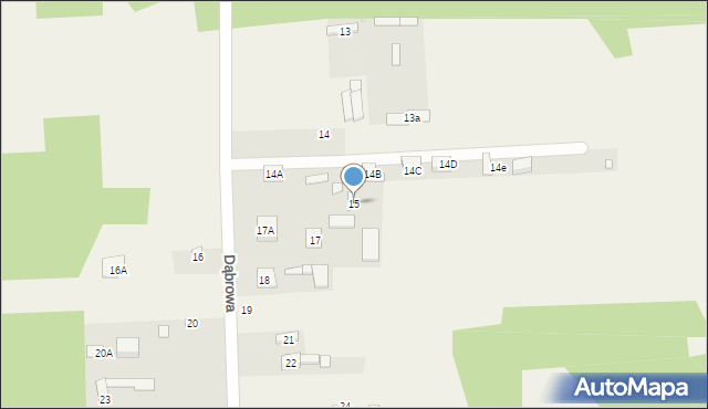 Dąbrowa, Dąbrowa, 15, mapa Dąbrowa