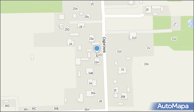 Dąbrowa, Dąbrowa, 32, mapa Dąbrowa