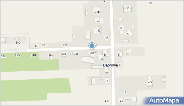 Dąbrowa, Dąbrowa, 38b, mapa Dąbrowa