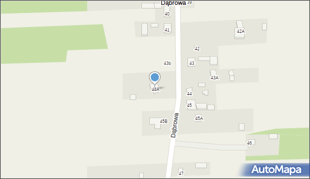 Dąbrowa, Dąbrowa, 44A, mapa Dąbrowa