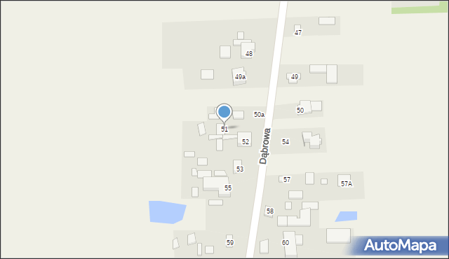 Dąbrowa, Dąbrowa, 51, mapa Dąbrowa