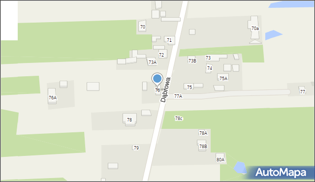 Dąbrowa, Dąbrowa, 76, mapa Dąbrowa