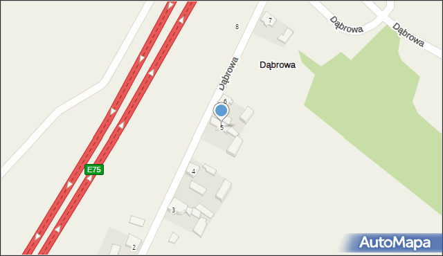 Dąbrowa, Dąbrowa, 5, mapa Dąbrowa
