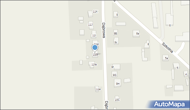 Dąbrowa, Dąbrowa, 11G, mapa Dąbrowa